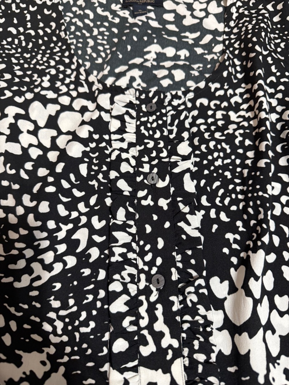 Banana Republic Womens Black & White Patterned Sleeveless Blouse XL - Picture 3 of 4